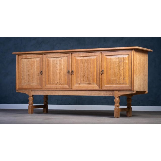 Low Sideboard in Oak attributed to Henning Kjærnulf, 1960s For Sale - Image 4 of 11