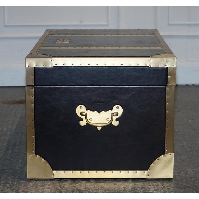 Metal Cumberland Collection Storage Trunk with Red Velvet Lining from Timothy Oulton For Sale - Image 7 of 18