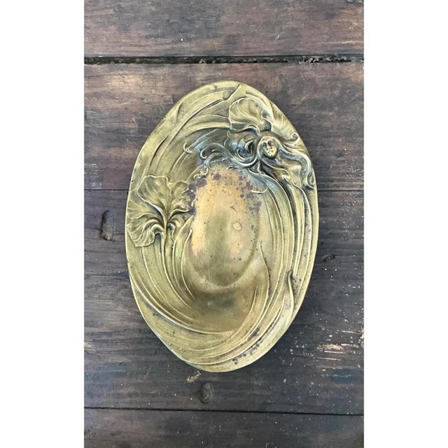 Vintage Art Nouveau Brass Bowl For Sale - Image 9 of 12