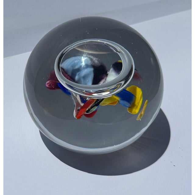 Mid-Century Modern Crystal Glass Paperweight For Sale - Image 3 of 6