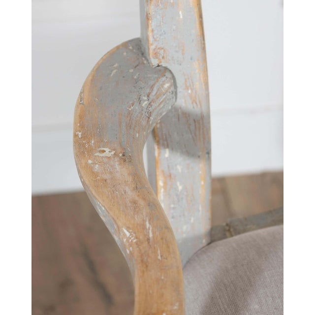 Pair of Swedish Rococo Carved Armchairs with Original Patina For Sale - Image 14 of 16