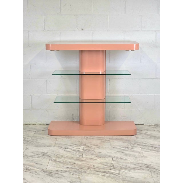 Wood 1980s Post Mod 4 Tier Pink Bar For Sale - Image 7 of 8