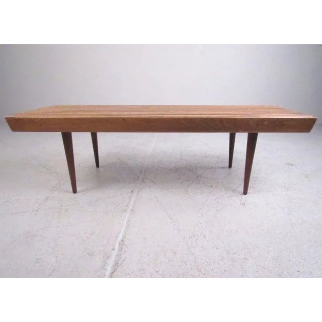 Mid-Century Modern Mid-Century Modern Slat Bench Coffee Table For Sale - Image 3 of 9