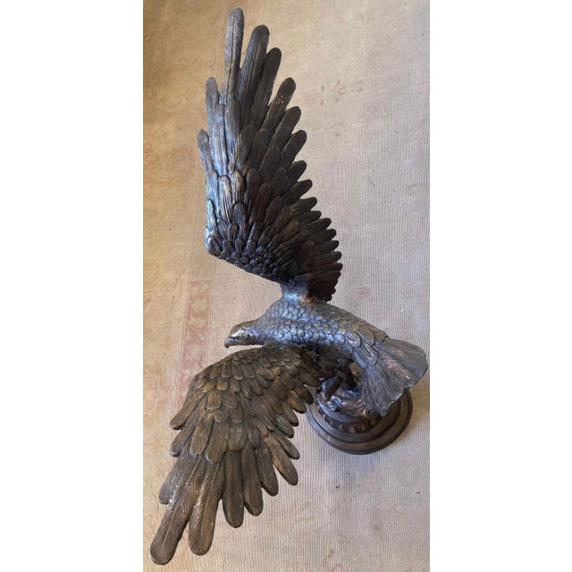 Late 20th Century Large Eagle Bronze Sculpture For Sale In New Orleans - Image 6 of 8