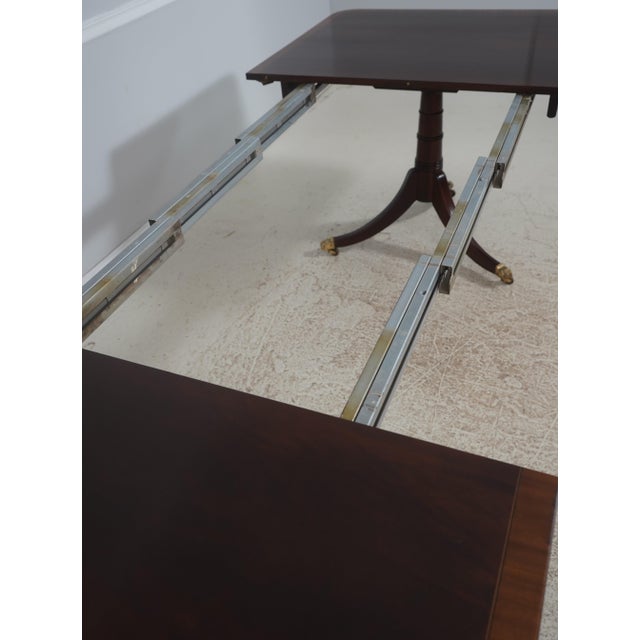 Stickley Regency Style Mahogany Double Pedestal Dining Table For Sale - Image 11 of 18