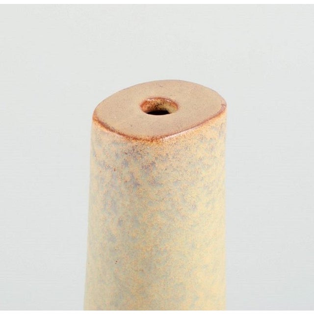 Marcello Fantoni Italian Ceramic Vase in Yellow Glaze by Marcello Fantoni, 1960s For Sale - Image 4 of 6