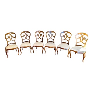 Biedermeier Style Upholstered Side Chairs, Set of 4 For Sale