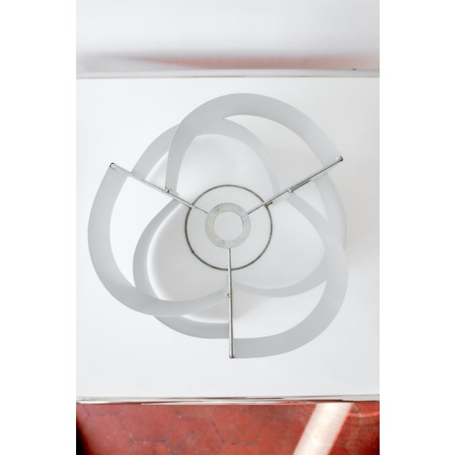 Silver Vintage Brushed Aluminum Pendant Light attributed to Max Sauze, France, 1970s For Sale - Image 8 of 15