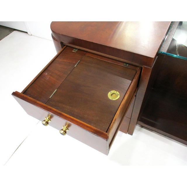 Brown Art Deco Mahogany Vanity With Stool in the Style of Desky For Sale - Image 8 of 14
