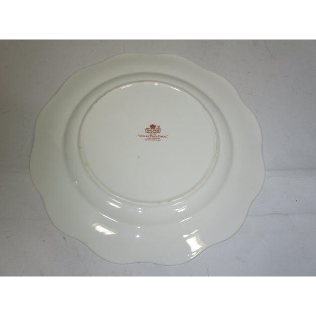 Coalport Porcelain 1970s Coalport "Indian Tree Coral" Scalloped Dinner Plate For Sale - Image 4 of 6