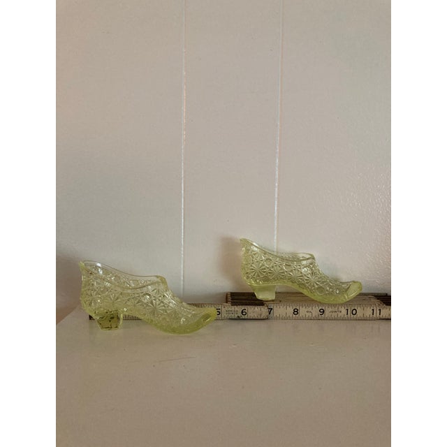 Late 19th Century Yellow Vaseline Glass Slippers For Sale - Image 5 of 7