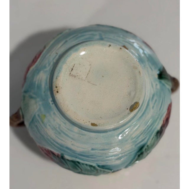 Late 19th Century Antique 19th C. English Majolica Pond Lily & Rope Pitcher Set - Samuel Lear For Sale - Image 5 of 10