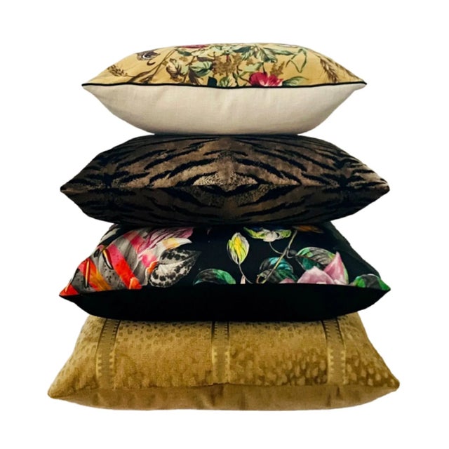 Designer Animalia Velvet Tiger Pillow For Sale - Image 6 of 6