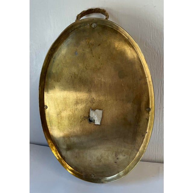 Vintage Oval Brass Faux Bamboo Tray For Sale In Dallas - Image 6 of 6