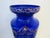 Glass 20th Century Snow Painted Cobalt Blue Glass Vase Gold Scrolled Relief Outdoor Scene For Sale - Image 7 of 9