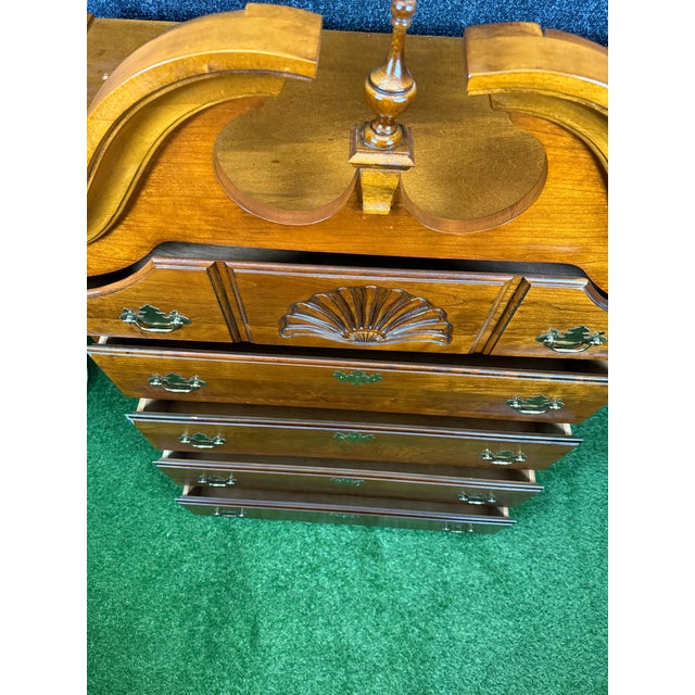 Stanley Furniture 1990s Stanley Furniture "American Craftsman Collection" Chippendale Cherry Highboy Top Chest For Sale - Image 4 of 7