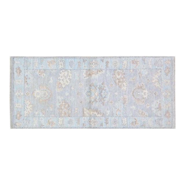 New Oushak Hand Knotted Wool Rug, 2'8x6 For Sale