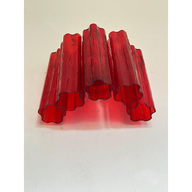 Red Red Tronchi Murano Style Glass Wall Sconces in Venini Style by Simoeng, Set of 2 For Sale - Image 8 of 9