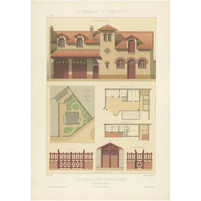 Villa Boulevard De Boulogne, 1890s, Paper For Sale - Image 6 of 6