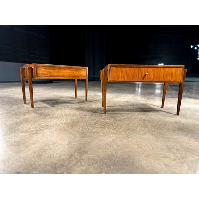 Pair of Brazilian Mid-Century Nightstands in Caviúna Wood, Brazil, 1950s For Sale - Image 10 of 15