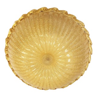 Venetian Amber Graniglia Budino Murano Glass Flush Mount by Simoeng for Simoeng For Sale