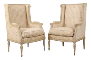 French Pair of 19th Century Louis XVI Style Bergeres