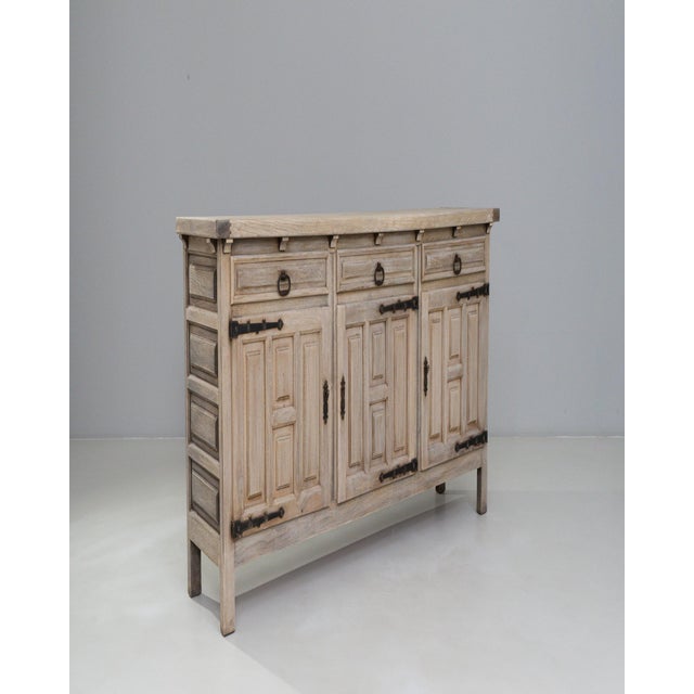 Mid 20th Century Mid 20th Century French Primitive Oak Buffet With Iron Hardware For Sale - Image 5 of 18
