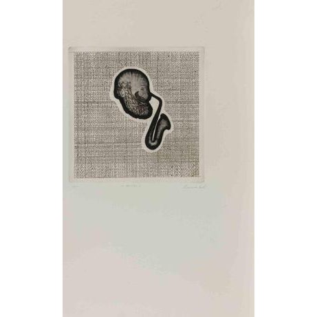 Renato Ranaldi, Man of Jazz, Etching, 1990s For Sale