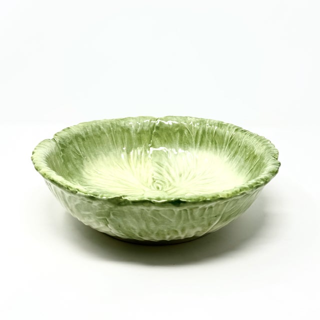 Traditional The Mane Lion Handcrafted Italian Radicchio Cabbage Pasta Bowls – Light Green - Set of Four For Sale - Image 3 of 3