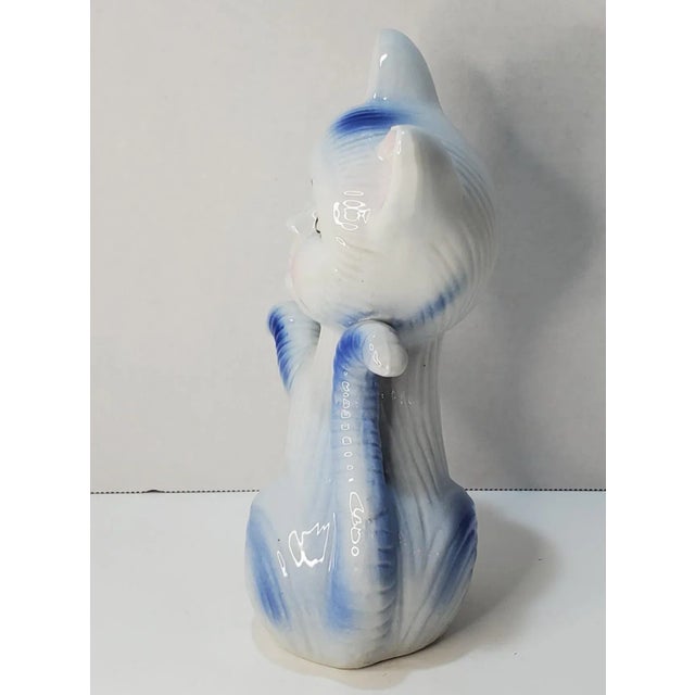 Folk Art Asian Folk Art Ceramic Cat Statue For Sale - Image 3 of 8