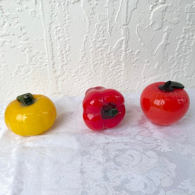 Pop Art Vintage Morano Style Hand Blown Glass Vegetables - Set of 3 For Sale - Image 3 of 7