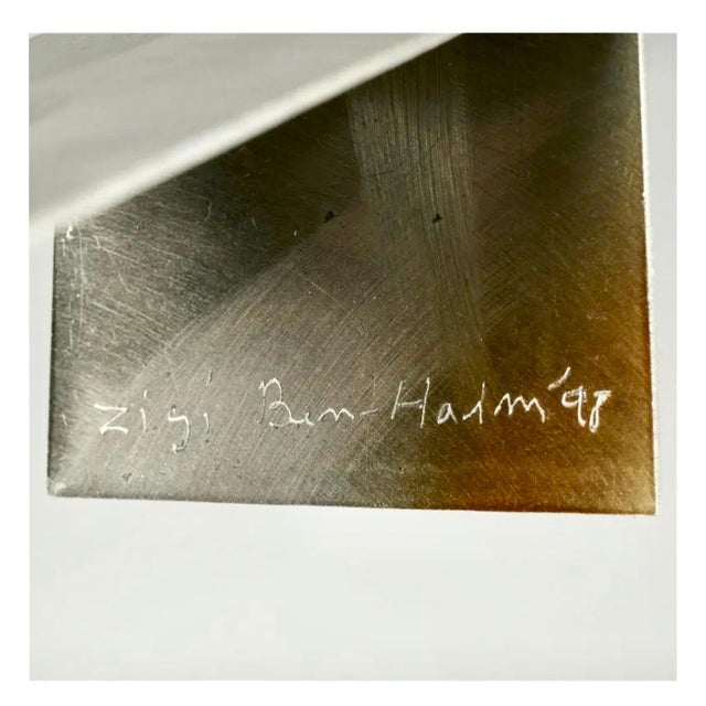 Zigi Ben-Haim, Israeli Contemporary Abstract Geometric Painted Pierced Sculpture Zigi Ben Haim, 1998 For Sale - Image 12 of 13