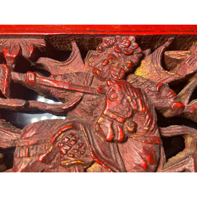 Japanese Kamakura Bori Wood Panel Meiji Era For Sale - Image 9 of 9