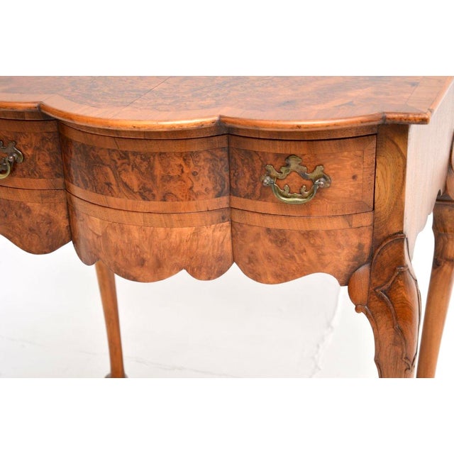 Antique Console Table in Burr Walnut, 1900 For Sale - Image 10 of 11
