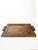 Elegant French serving tray dating from the 1940s, crafted in warm-toned wood with a decorative geometric veneer pattern...