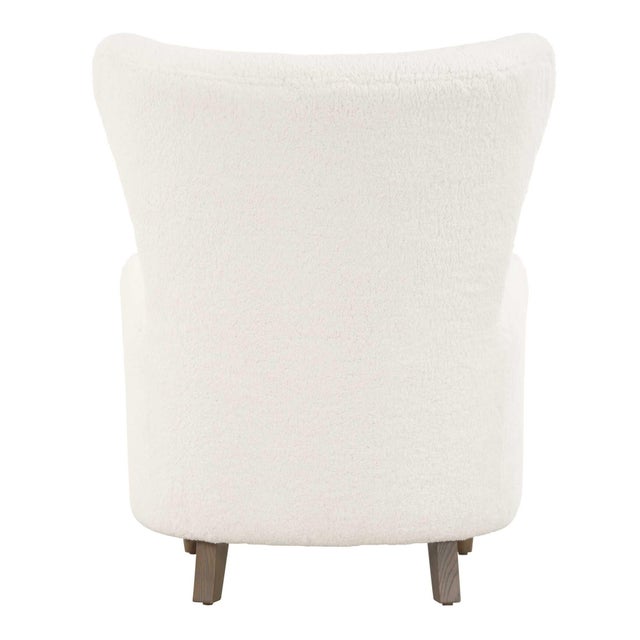 Wood Ingel White Wingback Armchair For Sale - Image 7 of 10