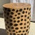 Vintage Side Table in Cylindrical Mango Wood and Leopard Print, 1980s For Sale - Image 6 of 11