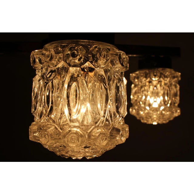 Vintage Glass Chandelier, 1970s, in Good conditions. Designed 1970 to 1979 Up to 250V (Europe/UK Standard).The wiring of...