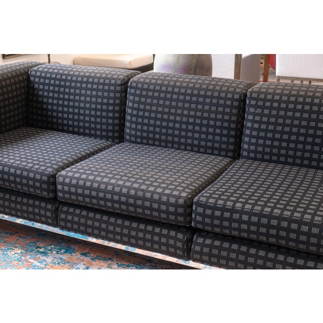 Jack Cartwright Pair of 1980s Jack Cartwright Corbusier Lc2 Style Black Fabric & Chrome Sofas For Sale - Image 4 of 10