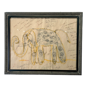 Elephant Wisdom Mixed Media by Ellen Reinkraut, Framed