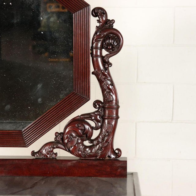 19th Century Genoese Console with Mirror in Mahogany, Italy For Sale - Image 12 of 14