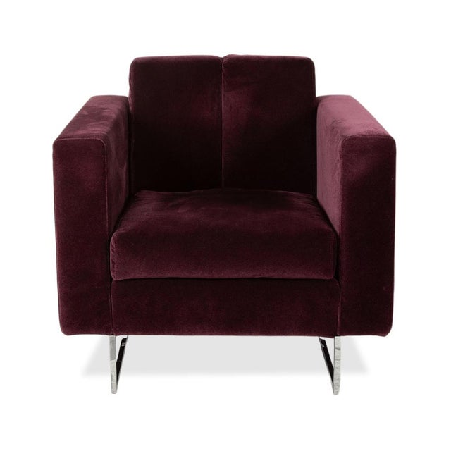 Embrace Armchair in Fabric, Chrome, Velour and Velvet in Purple, Violet and Aubergine with Manual Function by Brühl For Sale - Image 16 of 17