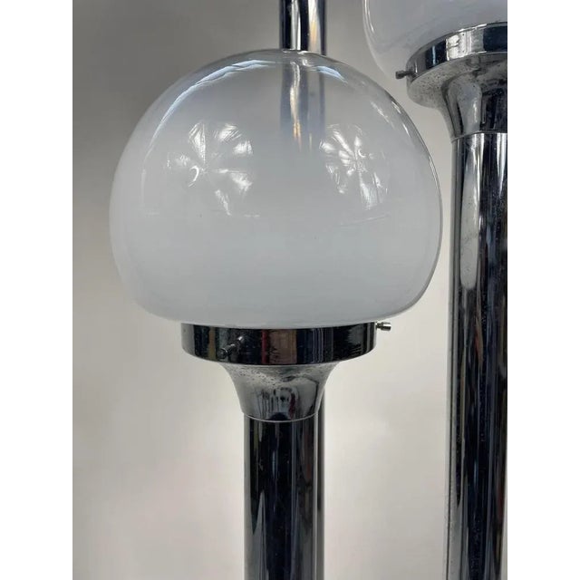 1960s Murano Glass Chromed Steel Ground Lamp in the style of Mazzega, Italy, 1960s For Sale - Image 5 of 12
