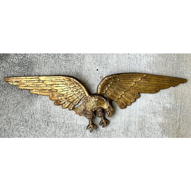 Vintage Gold Painted Metal Eagle Wall Sculpture For Sale - Image 14 of 17