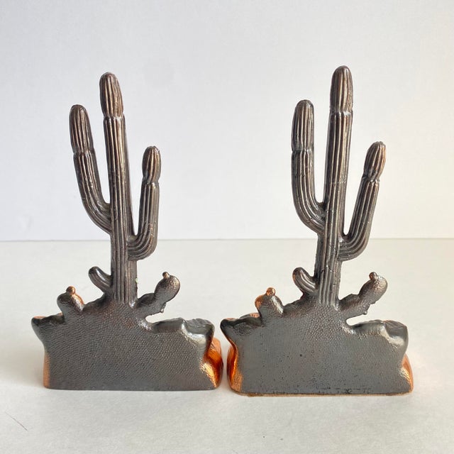 X&Y Bronze Kiwano Bookends - Green Cactus