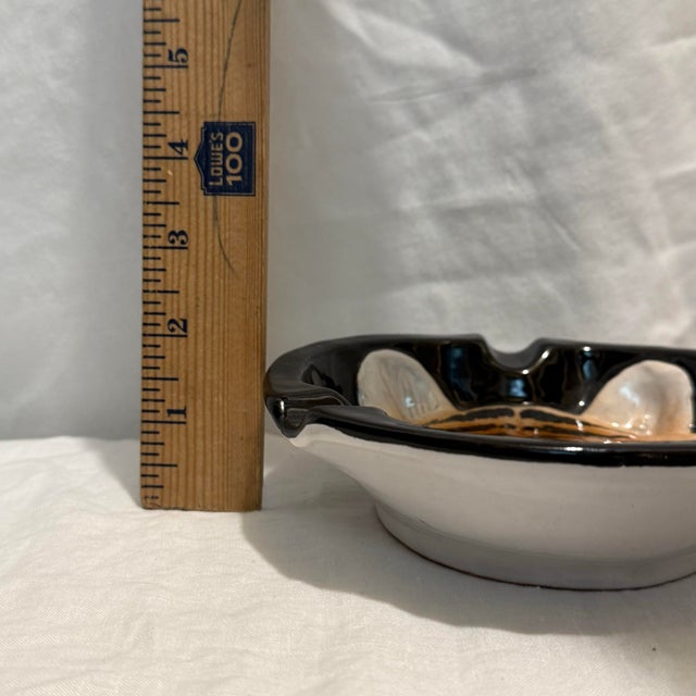 Stunning Vintage Mid-Century Italian Tiger Face Pottery Ashtray Catchall - Collectible Ceramic Dish For Sale - Image 10 of 11