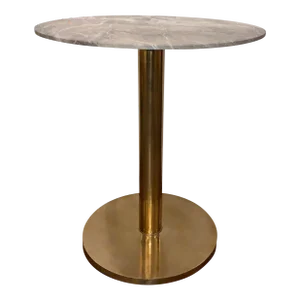 Modern Marble and Brass Counter Height Bar Table