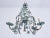 Lovely Italian tole four-arm chandelier featuring a soft matte blue frame festooned with trailing ivy vines, scalloped...