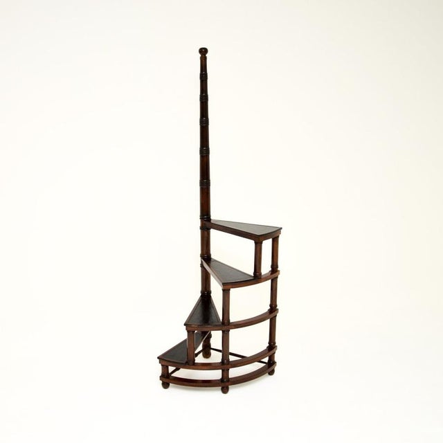 Georgian Leather Top Library Step, 1930s For Sale - Image 11 of 11