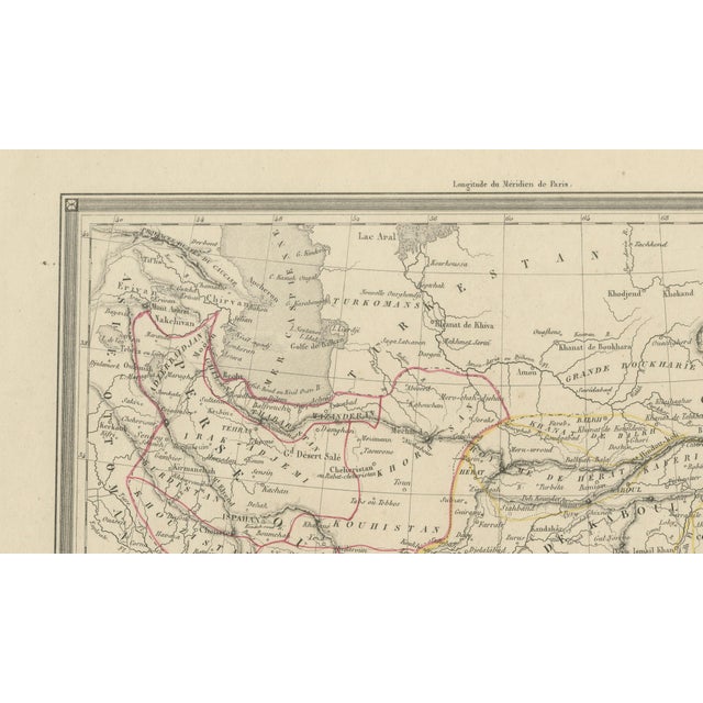 Paper Antique Map of Iran Afghanistan & Central Asia, 1850 For Sale - Image 7 of 9